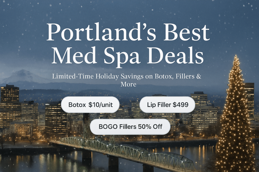 Find the best med spa deals Portland has to offer this December with exclusive pricing on Botox, dermal fillers, lip treatments & gift cards.